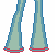 Pixel art of a woman with long brown curly hair wearing light blue denim outfit and pink accents, paired with stylized text reading "ghetto super-star".