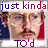 six pixelated images showing a man with glasses and mustache, each with text above and below him in varying colors