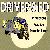 Pixelated image showing 'DRIVERS ED' text above a character in yellow and blue attire holding a steering wheel, with additional text elements on a beige background.