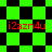 Green and black checkered pattern with red text 'i2azn4u' repeated across four quadrants, transitioning from square to diamond shapes.