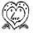 Black-and-white pixelated icon with layered heart shapes, a central stylized 'Z' symbol, and abstract curved lines forming a frame-like structure.