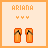 Ariana-themed pixel art icon set with orange flip-flops, three yellow smiley faces, and 'ARIANA' text in a