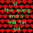 Red heart pattern background with green text repeating 'if the song end i will tel yo' in a