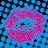 Pixelated lips in pink and blue hues on a dotted background with 'SMOOCH' text, white circular target symbol.