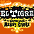 Pixelated cartoon icon featuring a purple-masked character with red eyes and a stern expression, alongside a fiery 'EL TIGRE' title card.