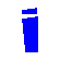 Nine blue vertical shapes on gray background, each with distinct pixelated top and bottom sections showing subtle variations in height and color gradient.