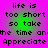 Pixelated text on a gradient background with repeated phrases and color shifts.