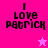 Four pink-toned display 'I Love Patrick' text with a star symbol, each showing distinct color variations and text clarity
