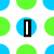 Pixelated icon with blue and green circles on white background, featuring a black vertical bar, a heart-shaped arrow symbol, and partial text 'CHRIS!' in bold letters.