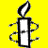 A pixelated candle icon with flame on yellow background, next to black with yellow text reading Support Amnesty Internet