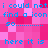 Pixelated text repeats across a pink and red checkered background with blue lettering.