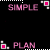 A contact sheet of 7 animated frames showing a repeating pattern of pink text and geometric shapes on a black background with gray transparency area.