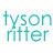 Pixelated image with teal text 'tyson ritter' and partial phrase 'my reject', red heart symbol, and a person's face on the right.