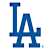 Blue and white pixelated 'LA' logo with white outline on gray background, featuring stylized overlapping letters.