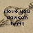 A heart-shaped icon with a rope border displays text that changes from 'i.love.you dawson tefft' to 'forever' on a beige background.