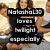 Six distinct character images arranged in a , each with overlaid text labels, featuring Twilight franchise characters