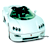 A light blue sports car icon with green interior, displayed in a contact sheet layout showing three frames of an animation sequence.