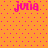 Pixelated orange background with pink dots and four instances of the name 'julia' in bright pink text arranged in a