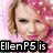 Pixelated collage of three Taylor Swift images with overlaid text reading "EllenP5 is Taylor Swift's #1 Fan!" on a pink and purple background.