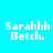 Four pixelated display 'Sarahhh Betch.' text on cyan, purple, magenta, and light blue backgrounds
