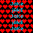 Pixelated text alternates between 'Jake' and 'jake' over a red heart pattern background.