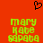 A static image with a bright red background featuring a black pixelated heart symbol at the top center and two identical green pixelated text blocks below it.