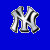 A static image divided into six colored sections containing sports logos and text: a silver 'NY' logo on blue, the word 'rule' in white on blue, a red-and-white circular Boston Red Sox logo on black, the word 'suck' in red on dark green, a solid red rectangle with two thin horizontal lines below it on blue.