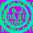 A static image with a bright purple background and cyan circular patterns overlaid by green pixelated text reading "PO XZ! WE PO XZ!" and "THOUGH U THOUGH U START IT!!START IT!!"