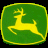 A static contact sheet of a John Deere-themed animated buddy icon featuring pixelated text and a green logo with a yellow deer on black background.