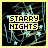 Pixelated icon with 'STARRY NIGHTS' text over a dark background featuring light blue star-like shapes and yellow lines, transitioning to 'CITY LIGHTS' text.