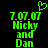 Green pixelated text on black background with heart symbol above date and names, two versions side-by-side showing animation change.