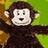 Pixelated monkey with brown fur and white face against green background, next to repeated green 'COCOA!' text on black background.