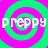 A pixelated image with green and pink spiral patterns overlaid by the text 'preppy' in white block letters, displayed across multiple