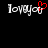 Pixelated text 'loveyou' with a red heart replacing the 'o' in the left instance, displayed on a black background.
