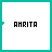 Pixelated text 'AMRITA' with a teal heart symbol that changes position and color across frames on a white background.