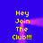 Blue background with yellow text reading 'Hey Join The Club!!!' repeated in two vertical , each animated by a pink glowing line that pulses and shifts position
