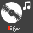 nine identical vinyl record icons with musical note symbols, each labeled 'life' in distinct colors against a dark gray background