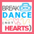 Pixelated icon with pink border, blue and red text, and decorative elements including a heart and musical notes.