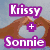 Pixelated image with four distinct sections showing names and symbols over various backgrounds.