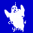 Pixelated ghost icon with text 'i am dead cuz of yhu' on blue background, showing two animation states.