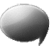 A grayscale speech bubble icon with a gradient fill transitioning from white to dark gray, featuring a small tail on the lower right side against a light gray background.