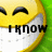 Yellow emoji face with closed eyes and a wide grin, showing teeth, against a green background with text overlays.