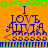 Pixelated orange background with blue text reading "I LOVE ALLIA" and green decorative borders, showing animation changes in the lower text elements.