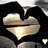 Animated heart-shaped hands forming a frame around a reflective water scene with subtle light shifts.