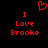 Red pixelated text and heart symbol on black background, with 'I Love Brooke' repeated twice.