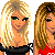 Pixel art animation of two women in alternating outfits with text 'Emily & Emma' and 'BFF'S Forever'.