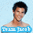 A shirtless man with dark hair appears in three views against a light blue background, one view featuring text overlay.