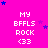 A static image with a bright pink background featuring repeated text and star symbols in blue.