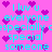 Pixelated cyan text on bright pink background with scattered purple hearts, repeating 'I luv u everyone especially special someone' in a pattern