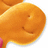 Pixelated orange goldfish with closed eyes and a smiling mouth, next to orange text reading 'im a sexy goldfish' on white background.